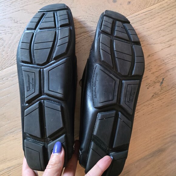 Salvatore Ferragamo Driver with Gancini ornament Black Size 12 main image 4